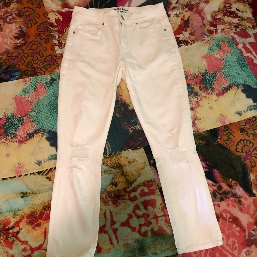 Express White Cropped Leggings